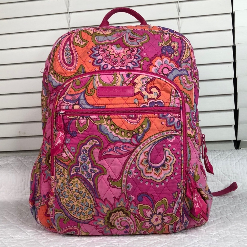 Vera Bradley Pink and Orange Paisley Backpack